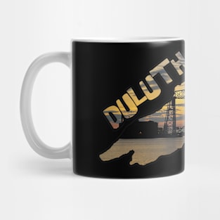 Lake Superior Outline (Duluth's Aerial Lift Bridge at Sunrise) Mug